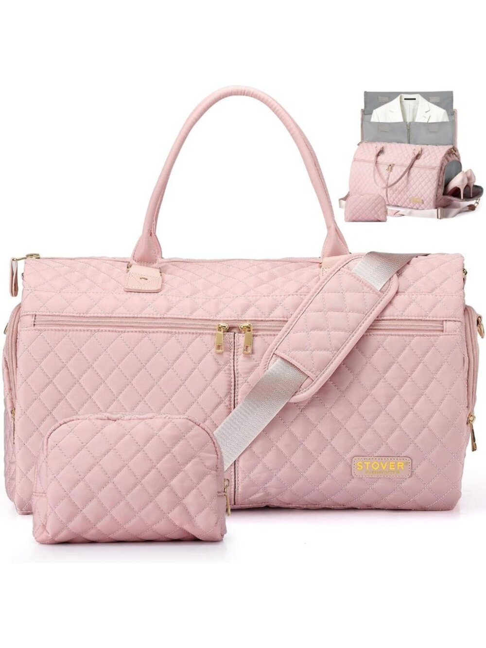 Convertible Travel Duffel Bag - 2-in-1 Weekender Tote with Shoe Compartment